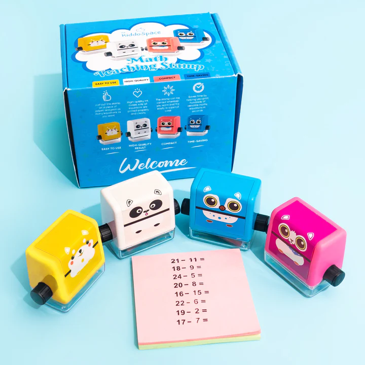 Icesoore Kiddostamp - Customized Name Stamp, Kiddo Stamp,  Customized Name Stamp for Clothing, Personalized Stamp for Clothes,  Waterproof, with Ink (1 Pink Cat) : Office Products